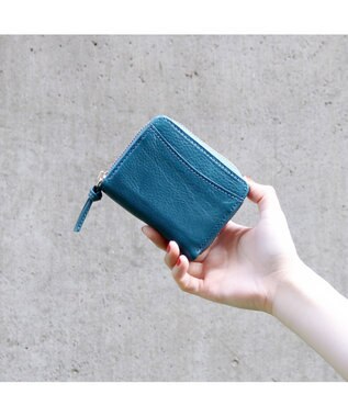 UNBILLION ペルケ perche / イタリアンレザー・ジャバラカードウォレット ブルー