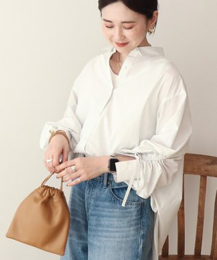 AMERICAN HOLIC 【イージーケア】バックギャザーリボンシャツ White