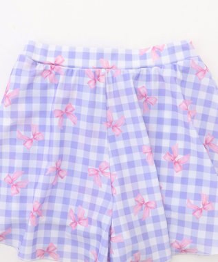 ANY KIDS 【UVカット】2WAYショルダーセパレート水着 ラベンダー×ラベンダーチェック