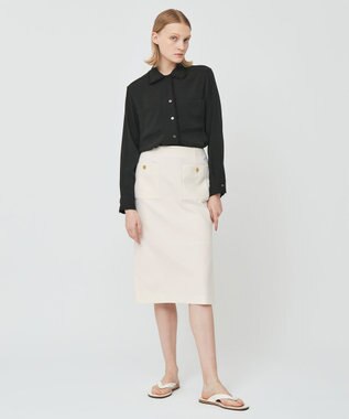 BEIGE， DANDELION / ギャザーフリルブラウス Black