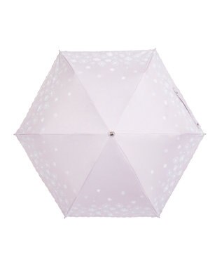 MOONBAT 【遮光率100％/遮熱/UV】LANVIN en Bleu (ランバン オン ブルー)晴雨兼用日傘 フラワーグリッター シルバースカラ刺繍 花柄 折りたたみ傘 簡単開閉 ペールピンク