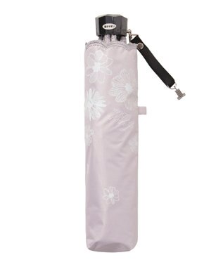 MOONBAT 【遮光率100％/遮熱/UV】LANVIN en Bleu (ランバン オン ブルー)晴雨兼用日傘 フラワーグリッター シルバースカラ刺繍 花柄 折りたたみ傘 簡単開閉 ペールピンク