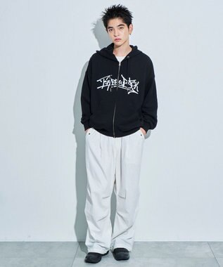 WEGO ワッペンロゴジップパーカー ブラック