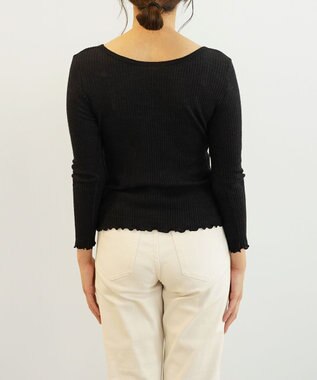 TOQUE 〈大草直子さんアドバイザー〉ベビーアルパカ×シルク ２WAYリブトップス ブラック