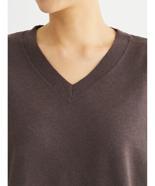 Green Parks もちやわ　Ｖネック前後差プルオーバー Brown