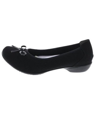 AcureZ カラーバリエーション豊かな人気NO.1リボンバレエ「母趾にやさしい美パンプス」 ブラックサテン