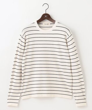 JOSEPH ABBOUD MOUNTAIN 【WEB限定・SPACE/チクチクしない/イージーケア/3シーズン対応】 SNOWYボーダーニットＴシャツ ホワイト系2