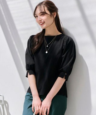 ANY SIS 【接触冷感】美人 ボリュームスリーブ カットソー ブラック