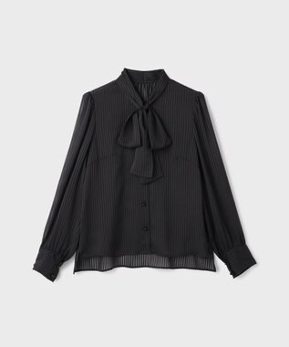GRACE CONTINENTAL ストライプボウブラウス ブラック