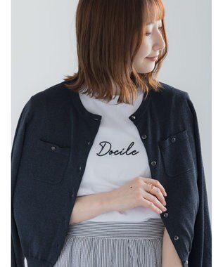 Te chichi 【マシンウォッシャブル】遮熱ポケット付きクルーネックカーディガン ネイビー