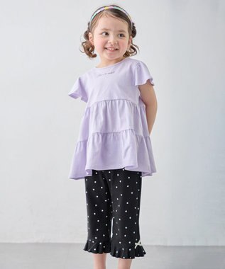 ANY KIDS 【綿100%/接触冷感】ひんやり ティアードチュニック ラベンダー