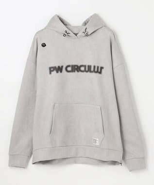 PW CIRCULUS 2025 NEW！【手洗い洗濯可】【MEN】キャットグラフィック スエードライク デタッチャブルフーディ ゴルフ グレー系