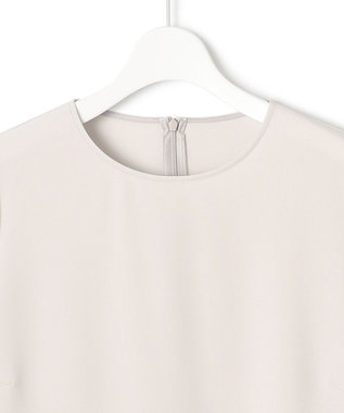 23区 【洗える】トリアセダブルジョーゼット ペプラム ブラウス ベージュ系