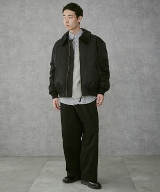 WEGO 【ウエストゴム/ユニセックス着用ITEM】サイドスリットコンバットパンツ ブラック