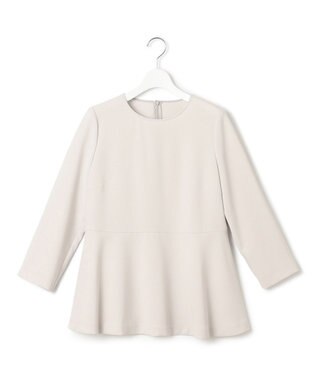 23区 【洗える】トリアセダブルジョーゼット ペプラム ブラウス ベージュ系