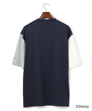 J.PRESS MEN 【DISNEY COLLECTION】【UNISEX】クレイジーパターンワンポイント Tシャツ / ミッキーマウス ネイビー系