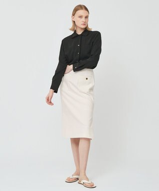 BEIGE， DANDELION / ギャザーフリルブラウス Black