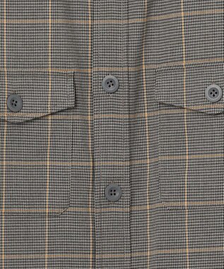 J.PRESS YORK STREET 【UNISEX】チェックストレッチCPOジャケット ライトグレー系3