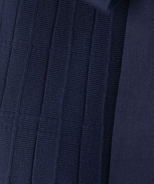 Tiaclasse L 【洗える】1枚で着映えするチェック柄編みニットワンピース ネイビー