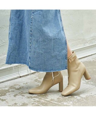 MODE ET JACOMO <MODE ET JACOMO>サイドベルトスクエアトゥショートブーツ