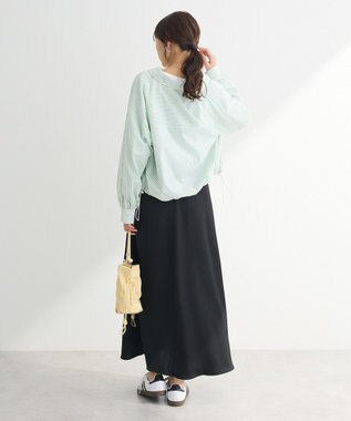 Green Parks イージーケア裾ドロストシャツ Green