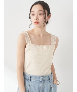earth music&ecology レーススクエアキャミソール Light Yellow