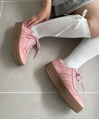 WEGO ローテクダブルラインスニーカー ライトピンク