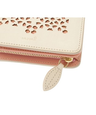 genten フラッターカットワーク 二つ折り財布 オフホワイト