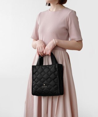 TOCCA 【撥水】CHECKER CLOVER QUILTMINIBAG キルトミニバッグ ブラック系