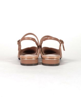 Dominic3 シープレザー Vカット バックストラップパンプス ダークベージュ