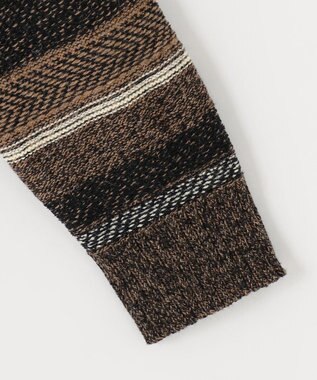 JOSEPH ABBOUD 【インポート素材/軽量】ベビーアルパカ ジャカード セーター ダークブラウン系7