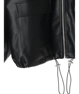 Green Parks ・ＥＬＥＮＣＡＲＥ　ＤＵＥ　合皮ステンカラーブルゾン Black