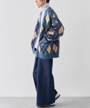 CRAFT STANDARD BOUTIQUE アーガイル柄カーディガン Blue