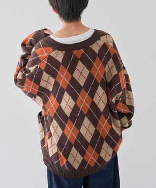 CRAFT STANDARD BOUTIQUE アーガイル柄カーディガン Brown