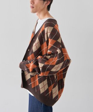 CRAFT STANDARD BOUTIQUE アーガイル柄カーディガン Brown
