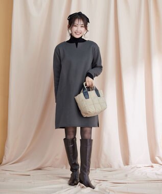 Tiaclasse 【洗える】裏起毛チュニック チャコール