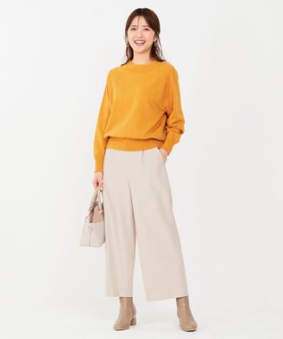 ANY SIS 【シリーズ累計7万本突破！】サーモ2WAYストレッチ ワンタック ワイドパンツ アイボリー