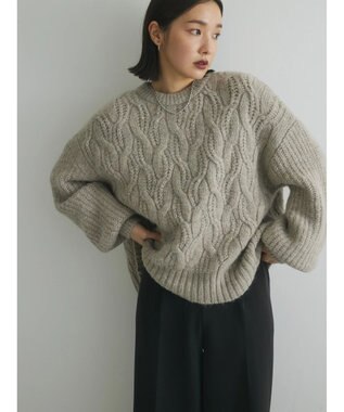 Green Parks armonia. ケーブルニットプルオーバー Beige