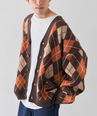 CRAFT STANDARD BOUTIQUE アーガイル柄カーディガン Brown