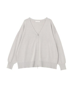 Green Parks ＶネックＺＩＰカーディガン Gray Mixture