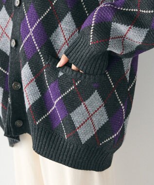 CRAFT STANDARD BOUTIQUE アーガイル柄カーディガン Blue