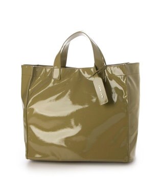 UNBILLION カシュカシュ cachecache / ソフトエナメルスクエア手提げトート ライトグリーン