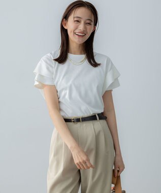 組曲 S IZAコットンドルマンスリーブ Tシャツ アイボリー系