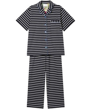 une nana cool 【綿100％】やわらか天竺ボーダー半袖パジャマ MADE WITH LIBERTY FABRIC KO