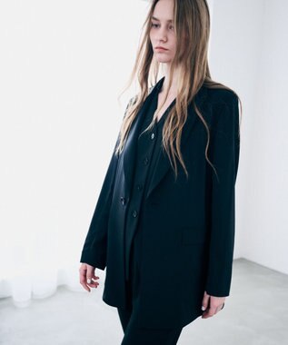 uncrave クールタッチツイル シングルジャケット ブラック