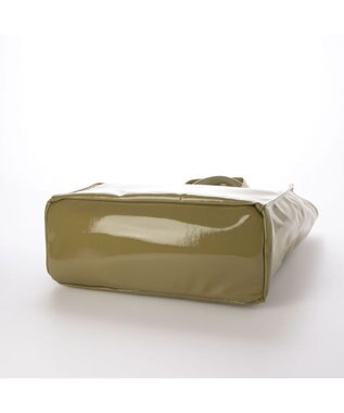 UNBILLION カシュカシュ cachecache / ソフトエナメルスクエア手提げトート ライトグリーン