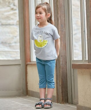 ANY KIDS 接触冷感 ミラクルプリント Tシャツ サックスブルー×スイカ