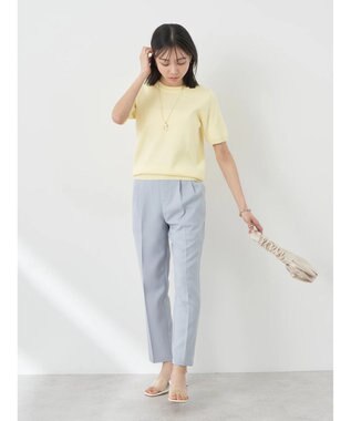 earth music&ecology 総針クルーネックハンソデプルオーバー Yellow