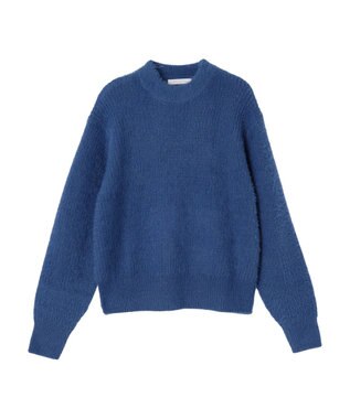 Green Parks フェザーモックネックニットプルオーバー Sax