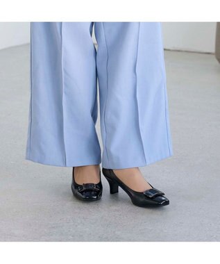 Riz raffinee <Riz raffinee>バックルモチーフコンビパンプス ブラック